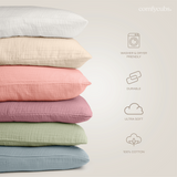 Oreillers pour tout-petits avec taie d'oreiller en mousseline douce par Comfy Cubs - Sauge
