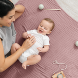 Baby Muslin Blanket by Comfy Cubs in Mauve