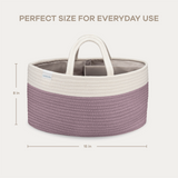 Rope Diaper Caddy in Mauve