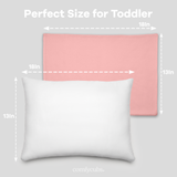 Oreillers pour tout-petits avec taie d'oreiller en coton doux de Comfy Cubs - Blush