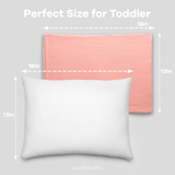 Toddler Pillows with Soft Muslin Pillow Case by Comfy Cubs - Blush