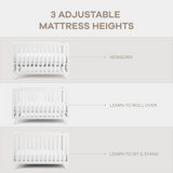 Baby Crib for 0 to 3 Years - All White