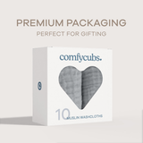 Muslin Washcloths in Heather Blue