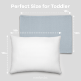 Oreillers pour tout-petits avec taie d'oreiller en coton doux de Comfy Cubs - Pacific Blue