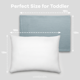 Toddler Pillows with Soft Muslin Pillow Case by Comfy Cubs - Pacific Blue