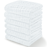 Muslin Cotton Baby Washcloths - White