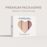 Muslin Swaddle Blankets, 42” x 42” (Cream, Blush, Mauve, Pack of 3)