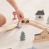 100-Piece Wooden Train Set for Toddlers Ages 1+