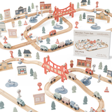 100-Piece Wooden Train Set for Toddlers Ages 1+