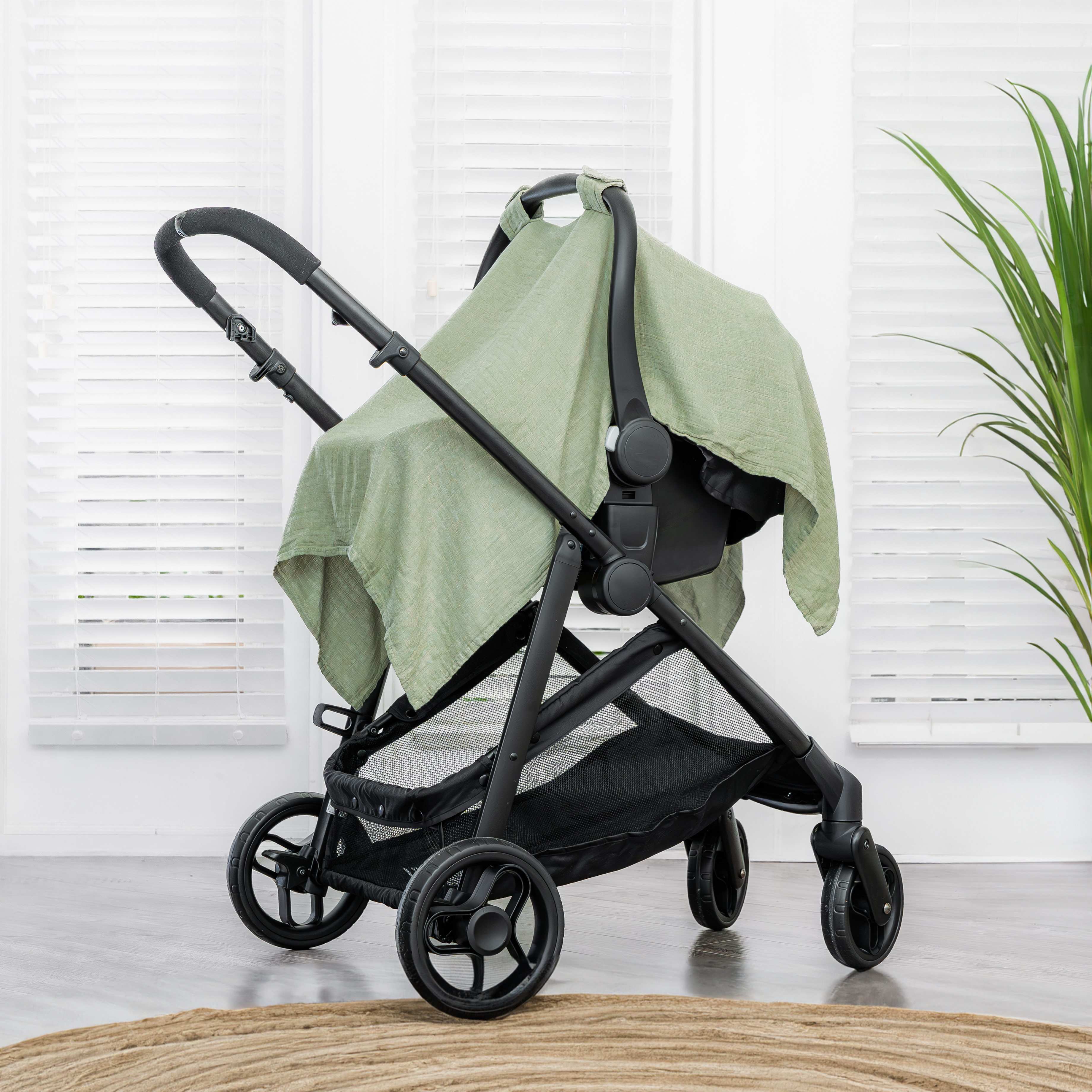 car seat stroller cover Comfy Cubs Baby Muslin Car Seat Cover