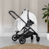 Housse de siège auto pour bébé en mousseline par Comfy Cubs - Blanc 