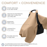 Muslin Cotton Baby Car Seat Cover by Comfy Cubs - Cedar