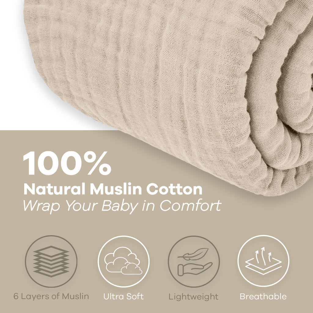 62 Organic Cotton Muslin Fabric Unbleached, by the yard
