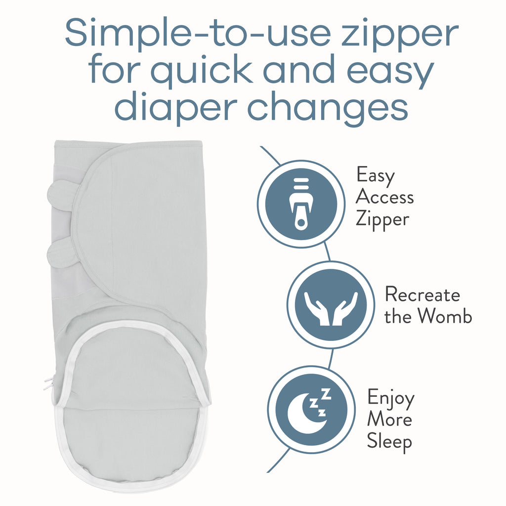 Easy Swaddle Blankets with Zipper - Stone, Sage, Azul