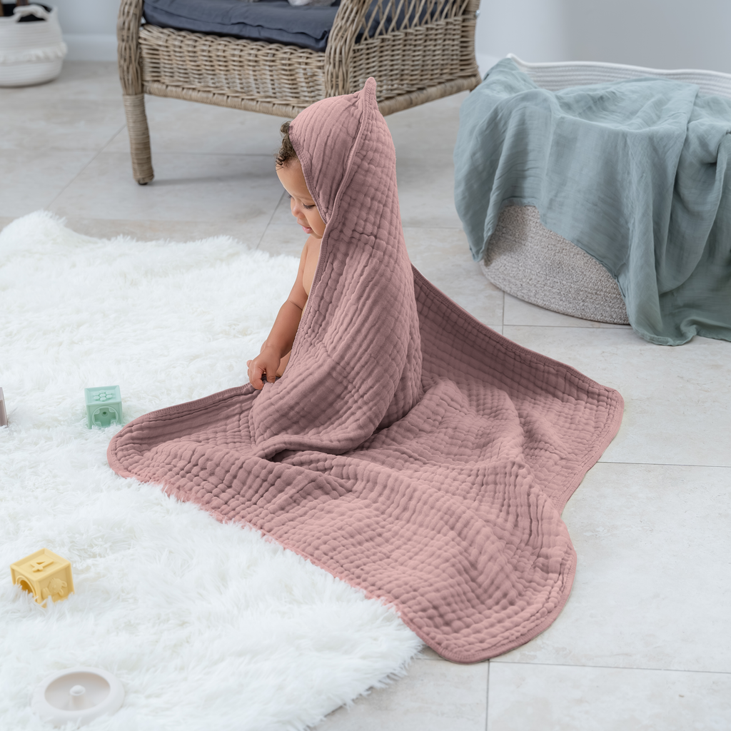 Baby Hooded Towels - Mauve
