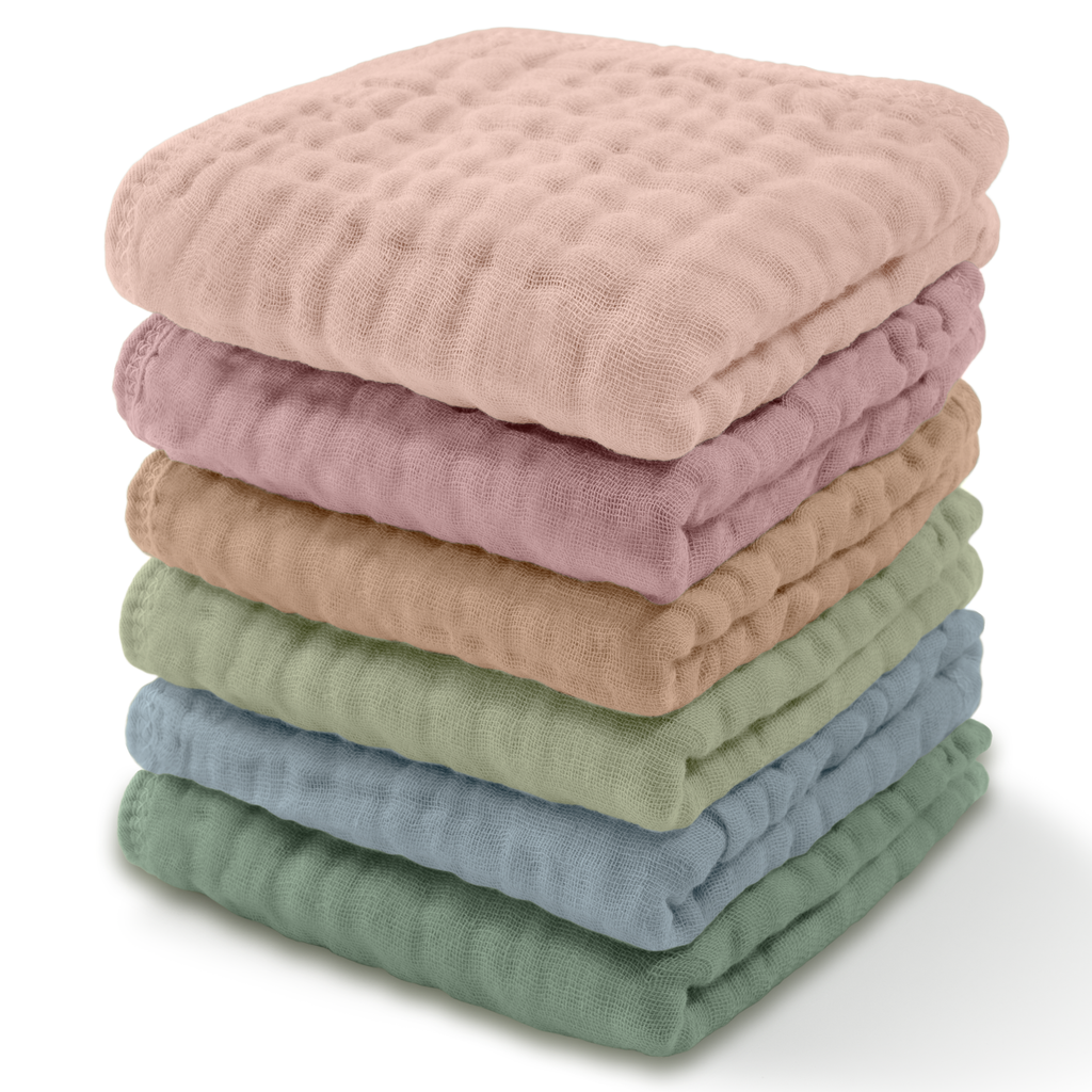 Muslin Cotton Baby Washcloths - Multicolor