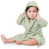 Muslin Bath Robe for Kids, Sage by Comfy Cubs