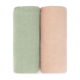 Muslin Swaddle Blanket, 2 Pack - Sage & Blush