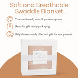 Muslin Swaddle Blanket, 1 Pack by Comfy Cubs - Blush Sun (Customization)