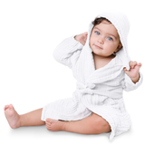 Muslin Bath Robe for Kids, White by Comfy Cubs