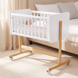 Wooden Bedside Bassinet Sleeper in White
