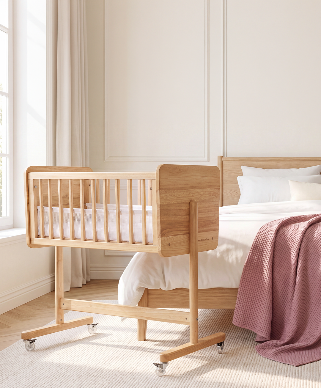 Wooden Bedside Bassinet